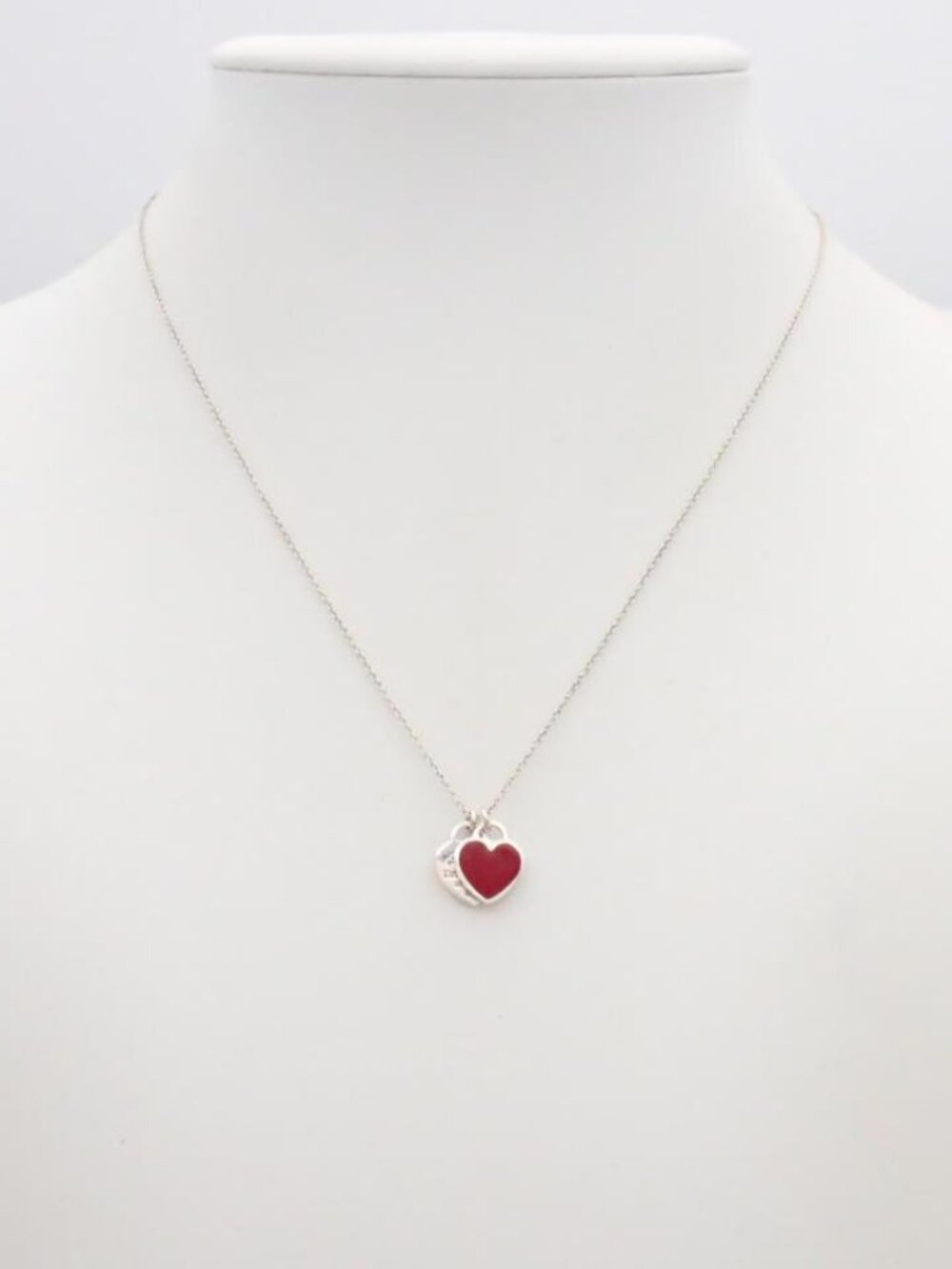 Tiffany & Co. Please Return Double Heart Tag in Red 925 - Picture 2 of 4